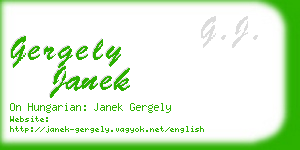 gergely janek business card